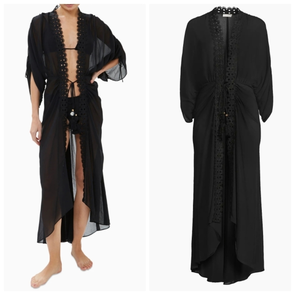 New Ramy Brook Raelynn Black Maxi Dress Swim Beach Cover-Up Medium NWT